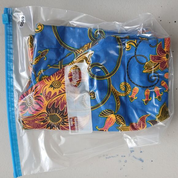 VeroEx Handmade Floral Cropped Blouse Womens 8 African Vibrant Maximalist Bold - Picture 13 of 13